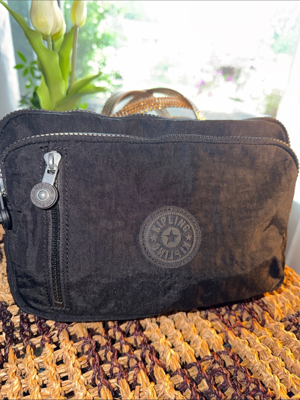 Kipling Tarry Black Tonal Convertible Waist Pack Crossbody Bag NWT $99